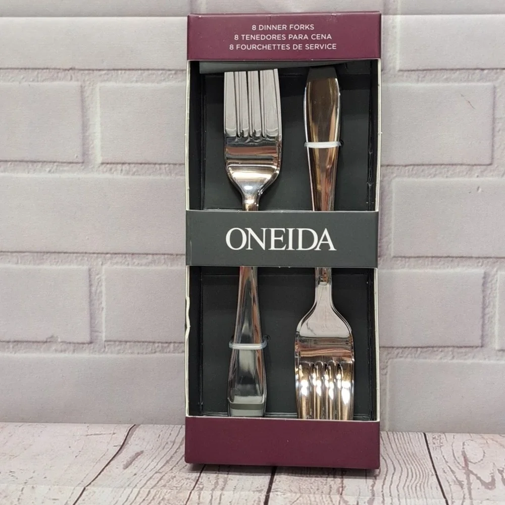 New‎ Oneida Lydell Stainless Silverware 8pc Dinner Forks 7.5